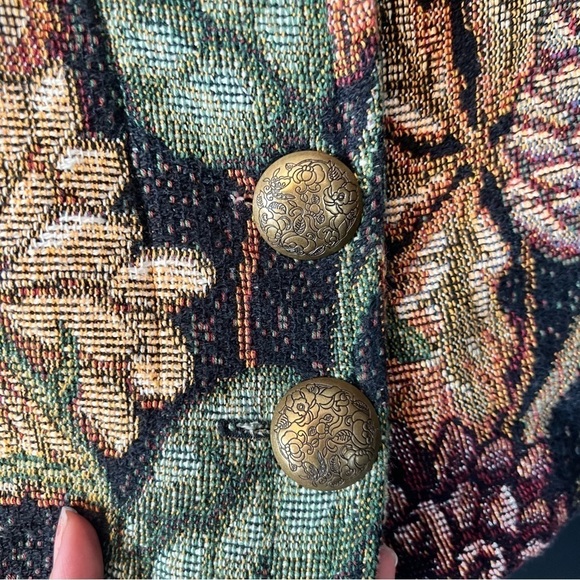 Vintage Paco soler women jacket/ coat Size: S/M color : beige: floral print - Picture 8 of 9